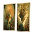 thumbnail image 3 of Designart "Déesse de Rêverie Rétro en Couleurs Rêveuses" Femme à la Mode Ensemble d'Art Mural Encadré de 2 - Ensemble de Cadres Muraux Bleu Charmant pour Décoration Intérieure, 3 of 6
