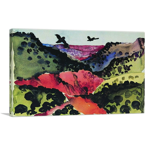 ARTCANVAS Canyon with Crows 1917 Canvas Art Print by Georgia O-Keeffe - Size: 26" x 18" (0.75" Deep)