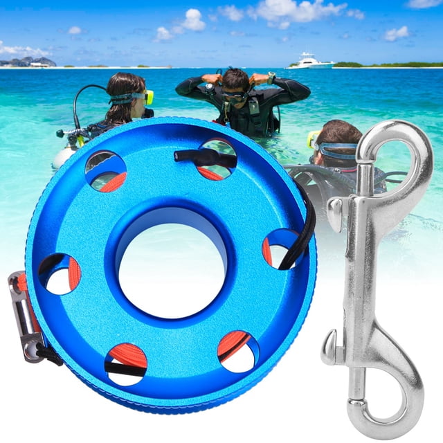 Bobine de Plongée Compacte en Acier Inoxydable Ligne Fluorescente Orange Accessoire de Plongée sous-Marine