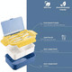 thumbnail image 2 of Box Lunch Con Topper Y Cubiertos Capacidad 1100ml  Belug, Azul Gris, 2 of 5