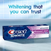 Crest Toothpaste, 3D White Advanced Radiant Mint Teeth Whitening Toothpaste, 3.3 oz