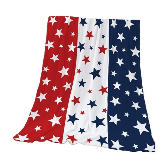Nmdmisc Patriotic Stars Blanket 4th of July Blanket Fleece Soft Lightweight Bed Blanket Fireworks USA Flag Flannel Blanket for Independence Day Gifts Memorial Day 27.5" x 39.3"