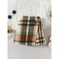 thumbnail image 6 of Musuos Girls Autumn 2 Piece Outfits 1-6T Long Sleeve Ruffle Ribbed Tops Button Plaid Skirt Set, 6 of 10