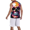 thumbnail image 2 of Sikiie Colorful Skull Basketball Jersey Reversible Men's Mesh Athletic Sports Shirts Training Practice S-4XLMedium, 2 of 6
