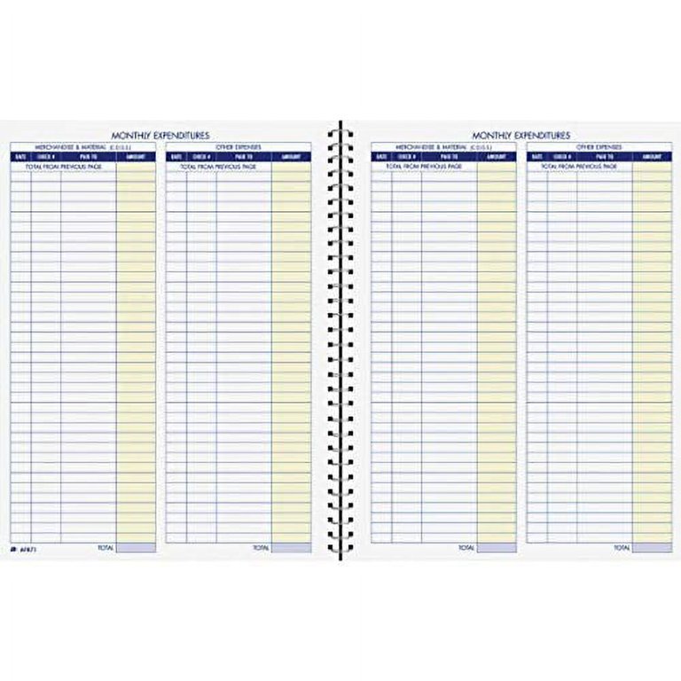 Adams Bookkeeping Record Book, Monthly Format, 8.5 x 11 Inches, White  (AFR71)