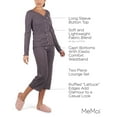 thumbnail image 3 of MeMoi Women's Ruffled Lettuce Edge Rib Long Sleeve and Capri Set - Womens - Female, 3 of 7
