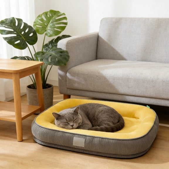 Extra Thick Warm Dog Bed with Removable Cover, Machine Washable Plush Crate Pad for Small Medium Dogs & Cats, Indoor Kennel Sofa Mat