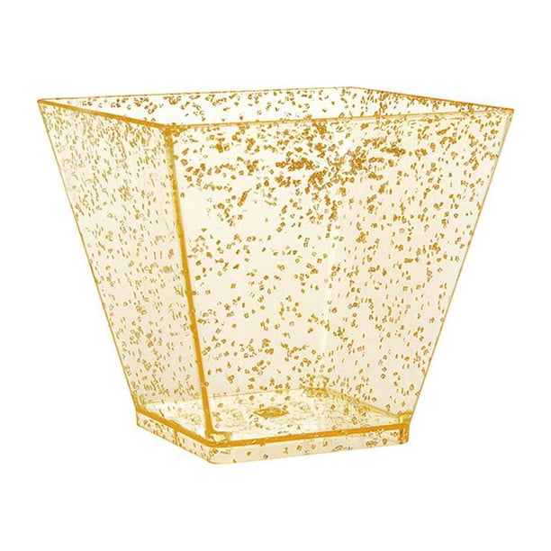 50 Uds taza de postre Golden Dot Cake Bowl con juego de cuchara para helado de gelatina y mousse