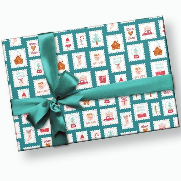 Holiday Stamps Gift Wrap