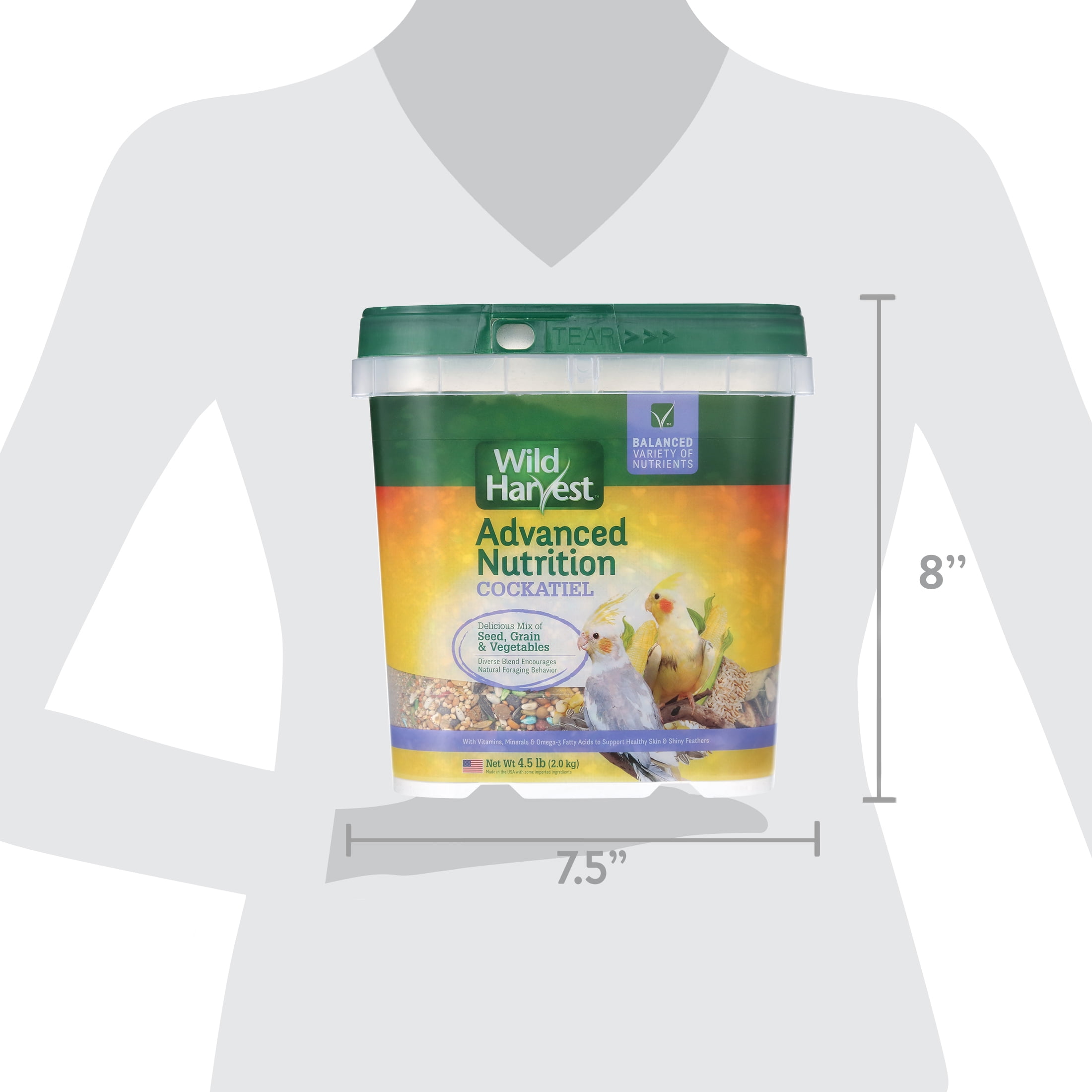 Wild Harvest Advanced Nut Diet, for Cockatiels, 4.5 lbs