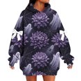 thumbnail image 2 of Womens Halloween Print Sweatshirt, Cozy Long Sleeve Pullover, Aesthetic Vintage Graphic Tee, Perfect for Trick or Treat & Work, 2 of 4