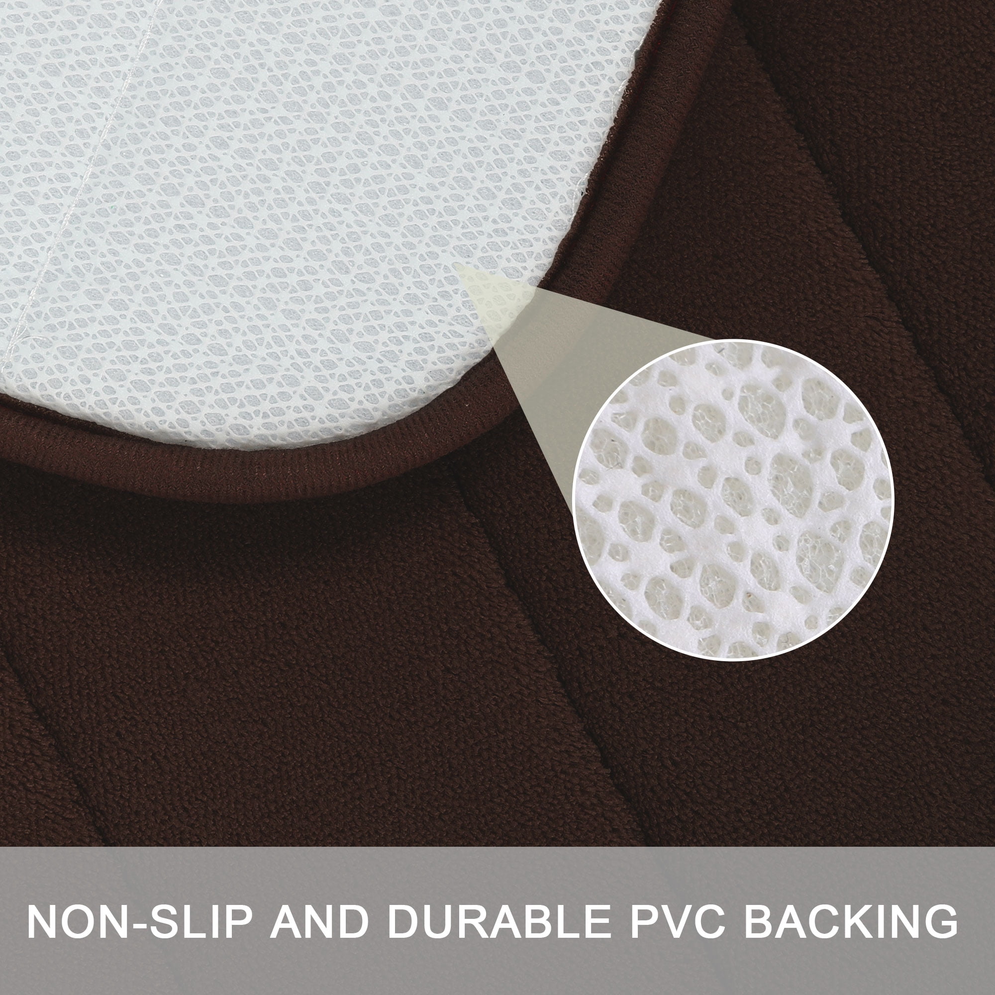 Unique Bargains 2-Pack Memory Foam Non-slip Washable Bath Toilet Pads Mats Rug Coffee 32"x20"