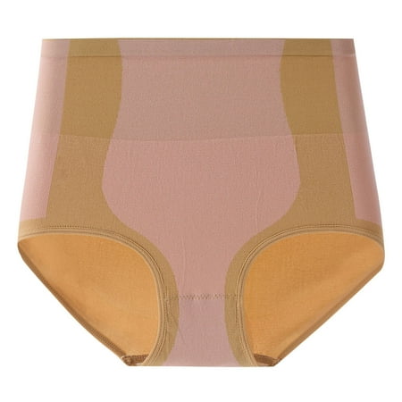Scyoekwg Women s Underwear Comfort High Waisted Underwear Ladies Underpants Hipster Panties Hip Lifting Patchwork Stretchy Briefs(Pink L)