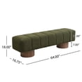 thumbnail image 6 of Christopher Knight Home 64.5" Ottoman Bench with Boucle Upholstery and Wood Legs, Green Fabric, 6 of 8