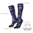 thumbnail image 4 of Naloa Skull Flower Blue Thigh High Socks Extra Long Stretchy Sock Women Over Knee High Opaque Stocking Daily Wear, 4 of 6