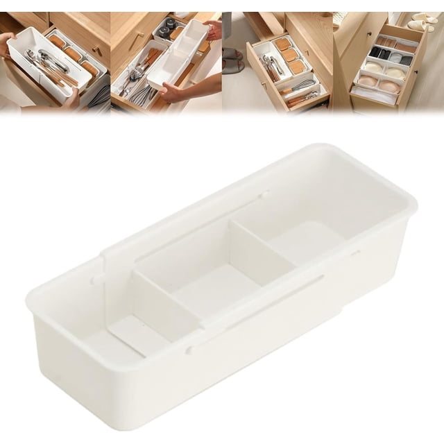 Organizadores de cajones de almacenamiento expandibles, organizador de cajones multifuncional ajustable con compartimento deslizante, bandejas de almacenamiento de cocina con divisores, adecuados para
