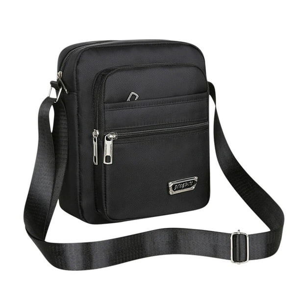 Bolso bandolera con cremallera de seis capas, bolso de negocios, cartera