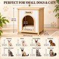 HAMVIK Wooden Dog House Indoor for Small Dogs & Cats, Cedar Wood Pet ...