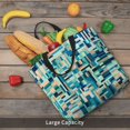 thumbnail image 6 of ZNDUO Green Watercolor Abstract Texture Pattern Large Tote Bag, Zipper Lightweight Beach Tote, 6 of 8