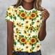 thumbnail image 1 of Fiudx Camisetas para Mujer Mujer Verano Ocio Moda Estampado de Flores Cuello Redondo Manga Corta Top/Camisa, 1 of 4