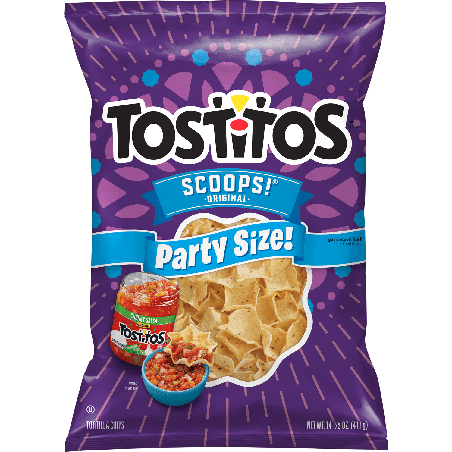 Tostitos Scoops! Tortilla Chips, Party Size, 14.5 oz Bag