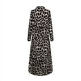 thumbnail image 4 of ZANZEA Women's Turn Down Collar Long Sleeve Leopard Print Shirt Dress, 4 of 4