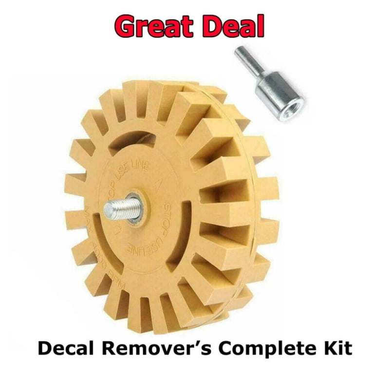 4" Decal Removal Wheel Kit – Rubber Eraser With Drill Arbor Adapter (2-Pack Or 4-Pack)