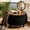 Round Black, variant on HIUU Brown Storage Ottoman,Square Ottoman Coffee Table with Nailhead Trim Design,Upholstered Footstool with Reversible Tray Top,Home Decor Accent Ottoman for Living Room