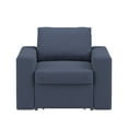 thumbnail image 5 of Weston Home Glen Park Modern Linen Accent Chair with 1 Hidden Metal Wire Storage Drawer, Blue, 5 of 7