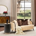 thumbnail image 2 of Michael Amini Malibu Crest Chenille Loveseat - Honey/Dark Espresso, 2 of 15