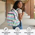 thumbnail image 4 of Chririnla Lightweight Backpack for Elementary School Middle School, 600D Polyester Multi Pocket Book Bag, Rainbow Palm Tree Pattern, 4 of 10