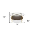 thumbnail image 4 of 36" Gold Glass Round Coffee Table With Shelf, 4 of 9