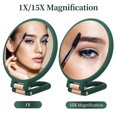 thumbnail image 3 of 1X 15X Magnifying Hand Held Mirror,Double Side Folding Hand Mirror for Women with Adjustable Handle ,Travel Table Desk Shaving Bathroom (Army Green), 3 of 7