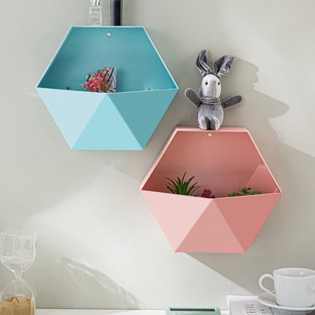 Estante de pared hexagonal Estante de almacenamiento hexagonal geométrico Estante flotante de pared geométrico simple