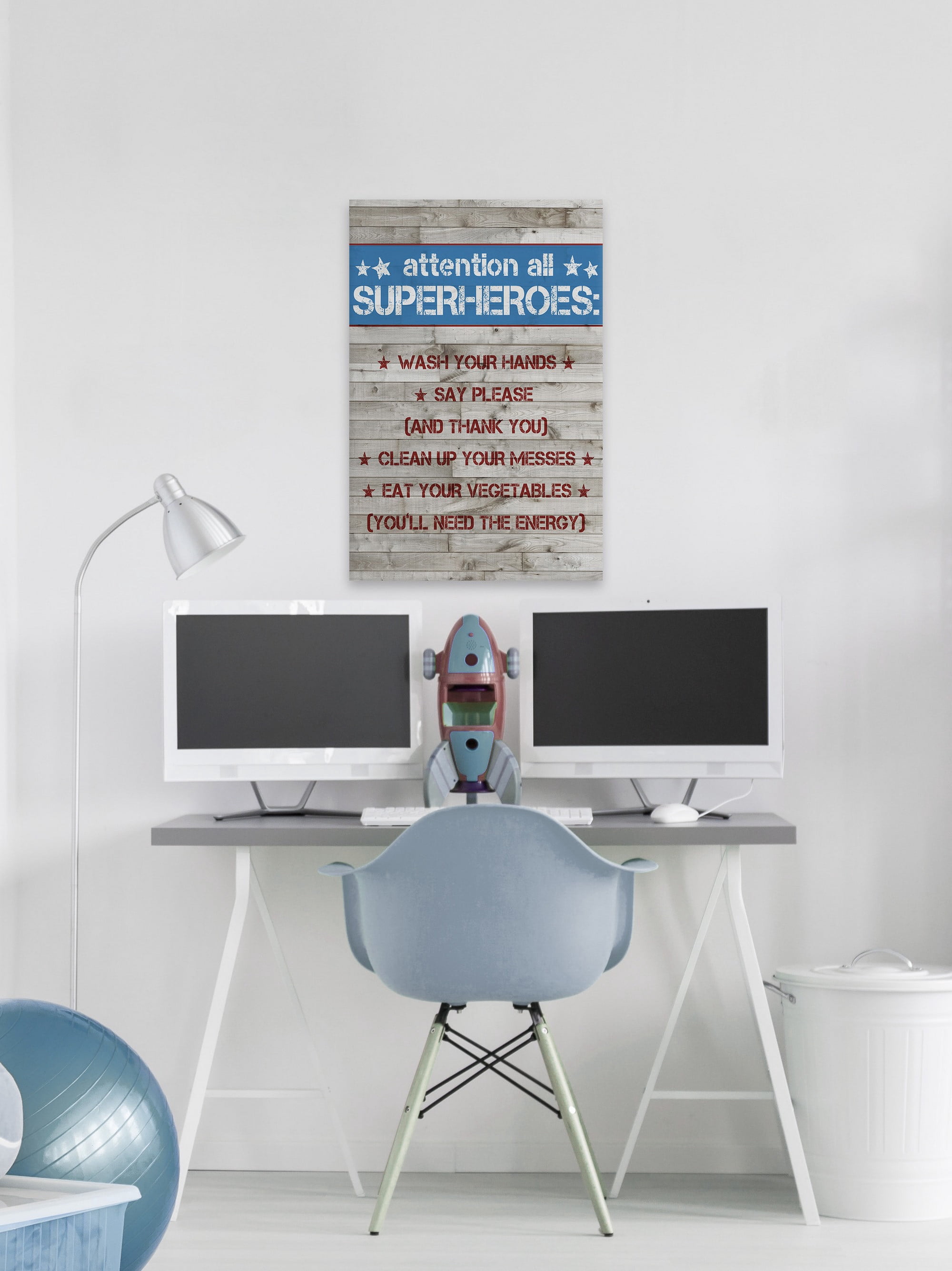 Marmont Hill Wooden Superhero House Rules Canvas Wall Art