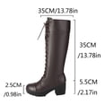 thumbnail image 4 of Platform Knee High Boots Women Lace up Zipper Chunky Heel Vintage Dressy Fall Winter Tall Boots, 4 of 7