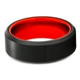 thumbnail image 2 of Red Tungsten Wedding Ring,8mm Black Wedding Ring,Engagement Ring,Anniversary Ring,Tungsten Carbide Ring, 2 of 4