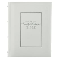 NLT Family Heritage Bible, Large Print Family Heirloom Devotional Bible for Study, New Living Translation Holy Bible Vegan Leather Hardcover, Additional Interactive Content, White
