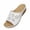 White, variant on Women's Sandals Versatile Hollow-Out Wedge Peep Toe Solid Color Slip-on Slide Shoes Summer Beach Walking Comfortable Lightweight Slippers