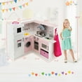 thumbnail image 3 of Gymax Kids Corner Kitchen Play Set w/ Lifelike Sound & Sparkling Light Gift for Age 3+, 3 of 10