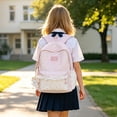 thumbnail image 2 of Weebloom Polka Dot School Backpack For Kids Teen Girls Cute Style Lace Trim Lightweight Casual Daypack Large Bookbag Middle High School College Pink, 2 of 5