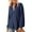 Navy, variant on Women's Openwork Lapel Shirt, Long Sleeve Button Down Blouse, Breathable Loose Fit Top, Cutout Detail Casual Shirt, Woven Fabric Tunic Style Top Beige L