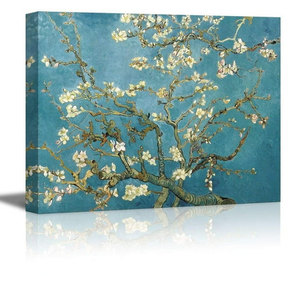 wall26 Canvas Print Wall Art Almond Blossom by Master Artist Vincent Van Gogh Nature Wilderness Illustrations Fine Art Relax/Calm Multicolor for Living Room, Bedroom, Office - 12x18