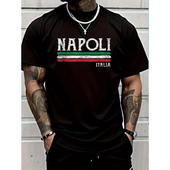100% Cotton Naples Italy Italian Flag Souvenirs Gift Napoli T-Shirt Women's Men Graphic Tee