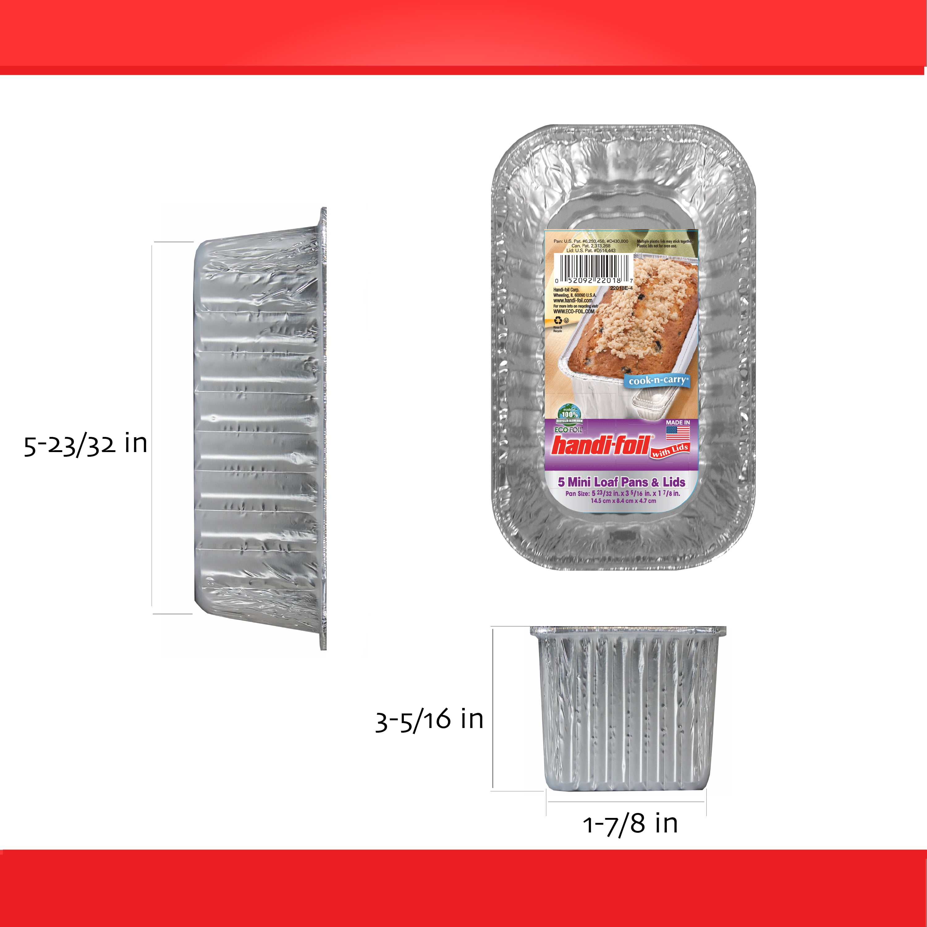 Handi-Foil 1 lb. Aluminum Foil Mini-Loaf Pan 400/CS