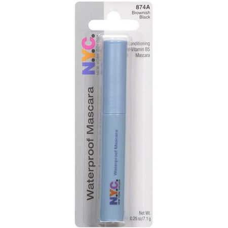 NYC New York Color Waterproof Mascara, 874A Brownish Black, 0.27 Oz.