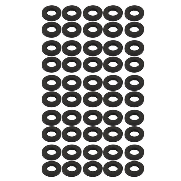 Unique Bargains 50pcs Black Rubber Round Flat Washer Assortment Size 5x9x1.5mm Flat Washer