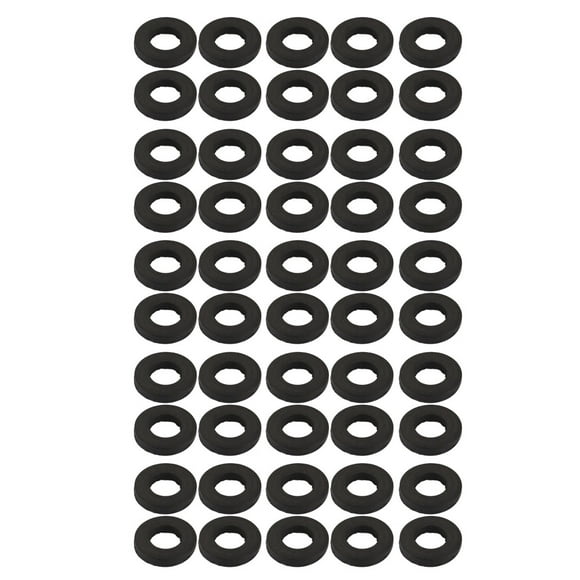 Unique Bargains 50pcs Black Rubber Round Flat Washer Assortment Size 5x9x1.5mm Flat Washer