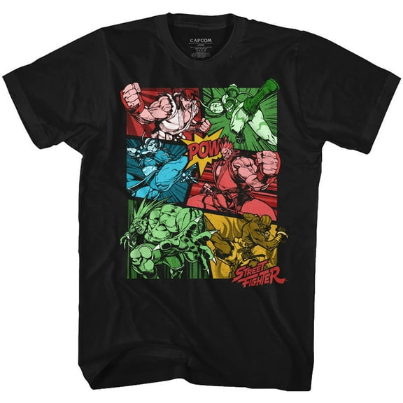 Street Fighter Comic Black Adult T-Shirt