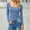 Blue, variant on SDNall Women's Casual Crop Top - Long Sleeve, Solid Color, Round Neck, Fashionable and Trendy